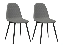 Sillas de comedor 2 unidades terciopelo gris claro