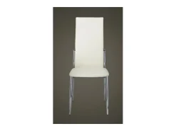 Sillas de comedor 2 unidades cuero sintético blanco