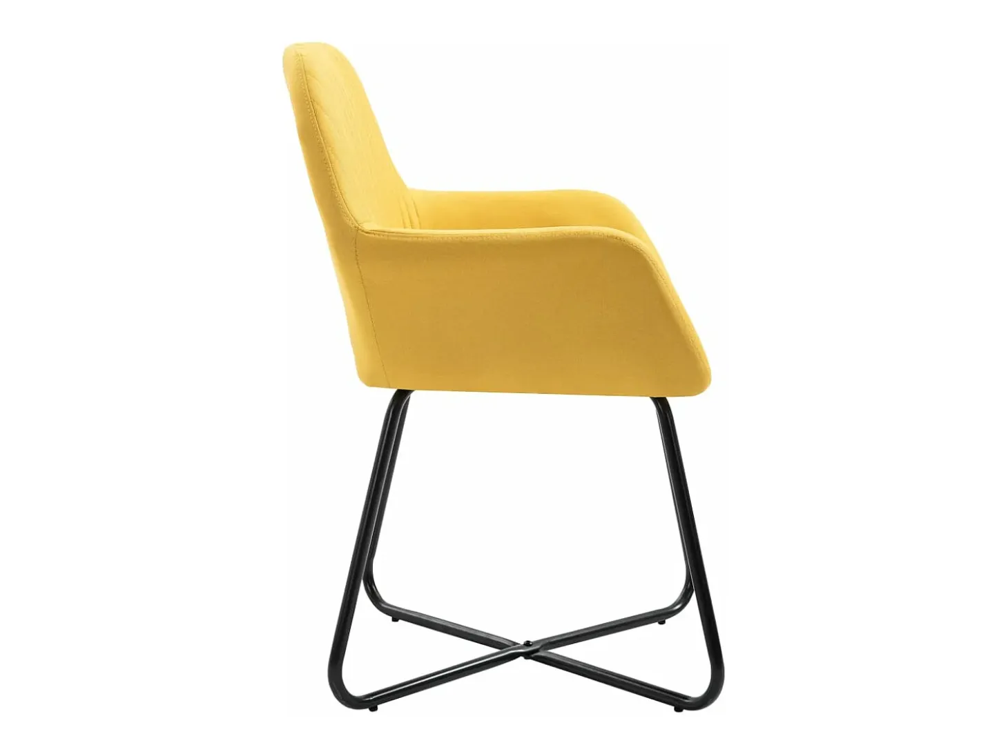 Sillas de comedor 4 unidades tela amarillo