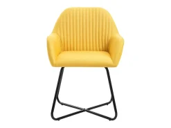 Sillas de comedor 4 unidades tela amarillo