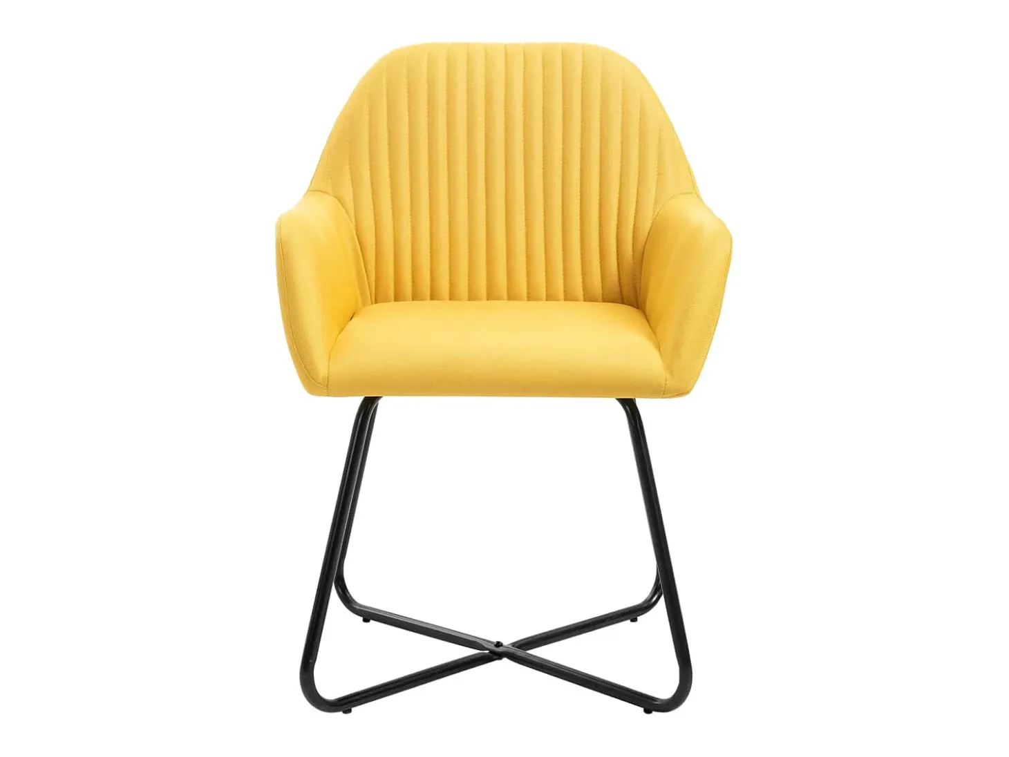 Sillas de comedor 4 unidades tela amarillo