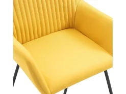 Sillas de comedor 4 unidades tela amarillo