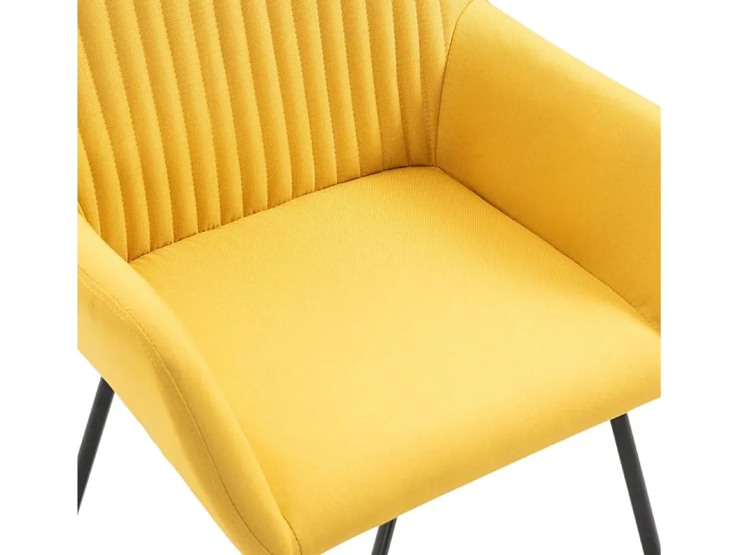 Sillas de comedor 4 unidades tela amarillo