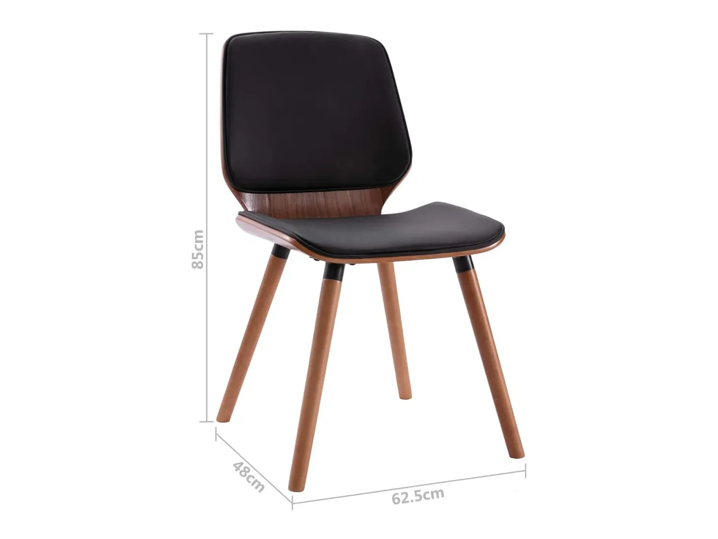 Sillas de comedor 2 unidades cuero sintético negro