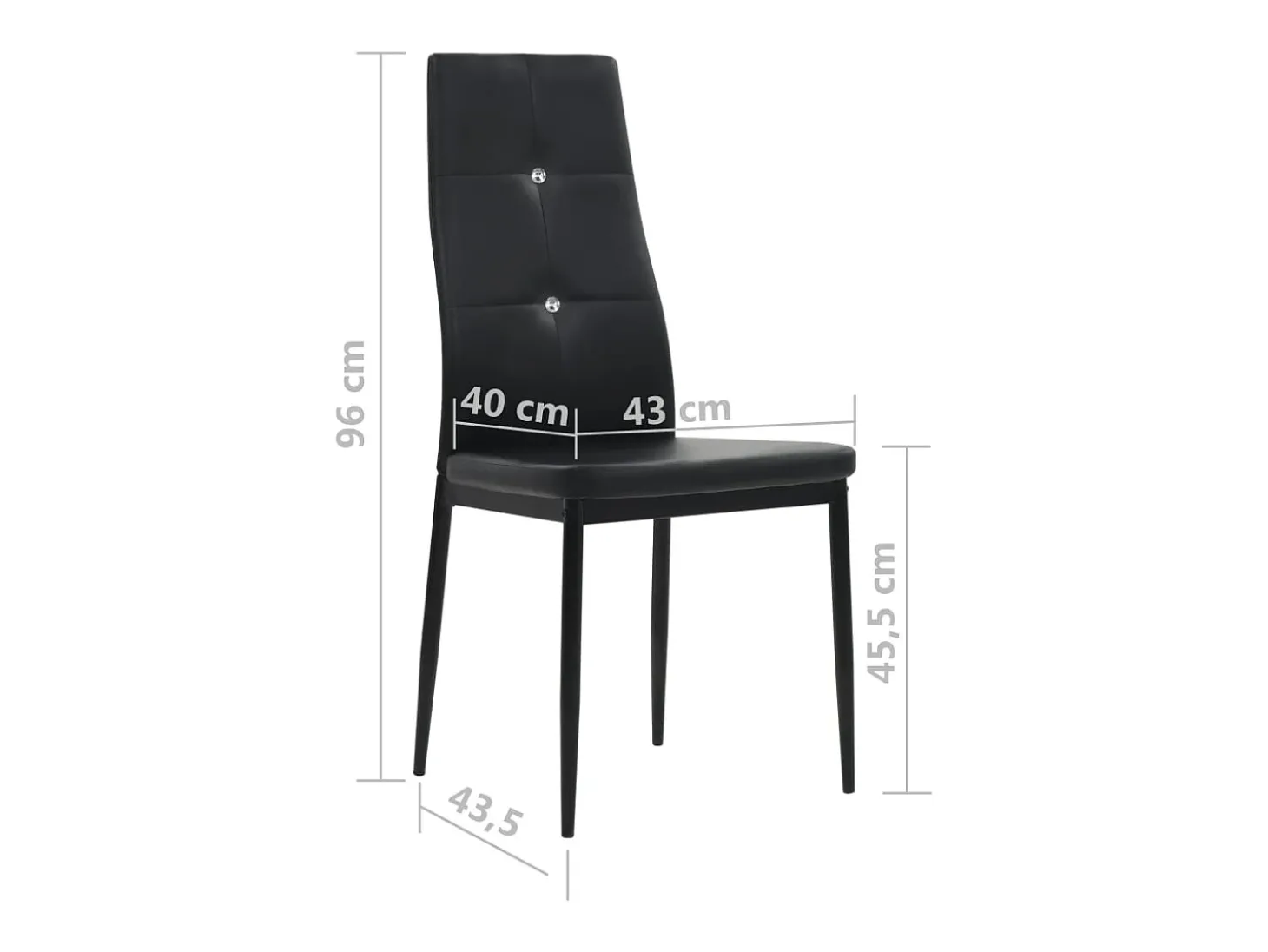 Sillas de comedor 6 unidades cuero sintético negro
