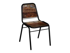 Sillas de comedor 6 unidades madera maciza reciclada
