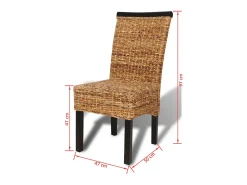 Sillas de comedor 2 unidades madera maciza de mango y abacá