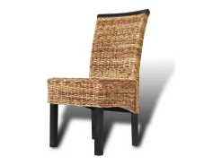 Sillas de comedor 2 unidades madera maciza de mango y abacá