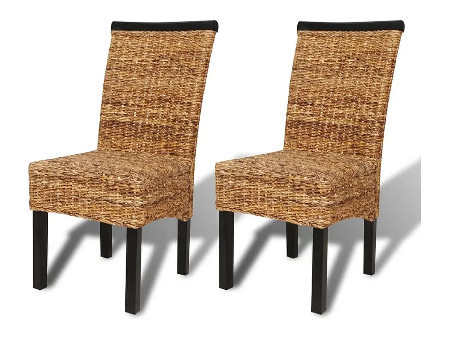 Sillas de comedor 2 unidades madera maciza de mango y abacá