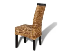 Sillas de comedor 2 unidades madera maciza de mango y abacá