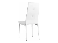 Sillas de comedor 4 unidades cuero sintético blanco