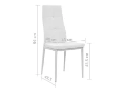 Sillas de comedor 4 unidades cuero sintético blanco