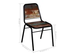 Sillas de comedor 6 unidades madera maciza reciclada