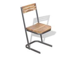 Sillas de comedor 2 unidades madera maciza de teca
