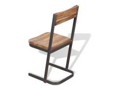Sillas de comedor 2 unidades madera maciza de teca