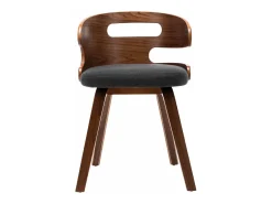 Sillas de comedor 2 unidades madera curvada y tela gris oscuro ES359259
