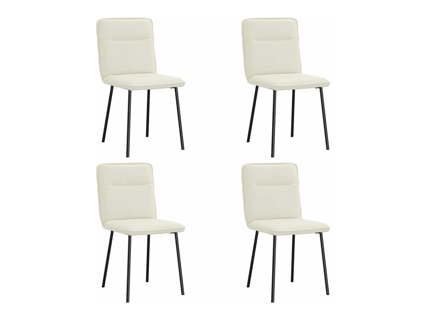 Sillas de comedor 4 unidades terciopelo crema