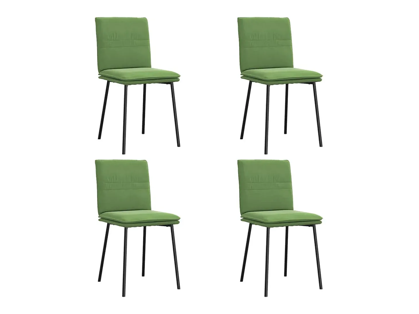Sillas de comedor 4 unidades terciopelo verde claro