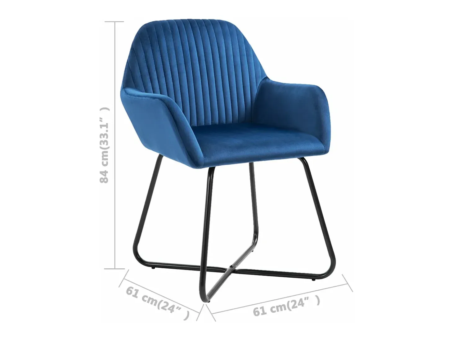 Sillas de comedor 2 unidades terciopelo azul