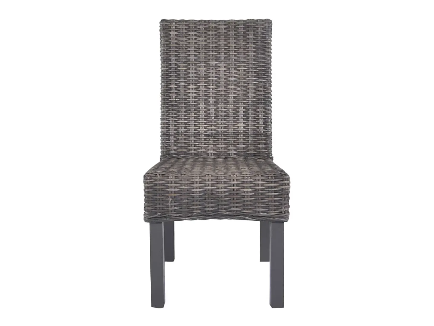 Sillas de comedor 4 unidades ratán Kubu y madera mango marrón