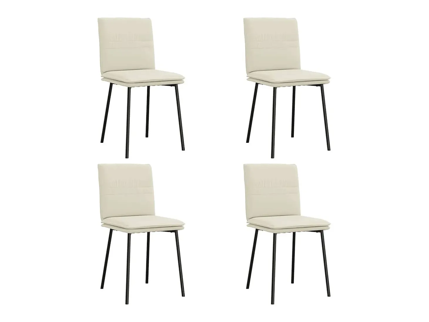 Sillas de comedor 4 unidades terciopelo crema
