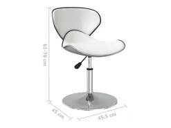 Sillas de comedor 2 unidades cuero sintético blanco