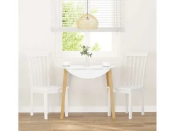 Sillas de comedor 2 unidades madera maciza de caucho blanco