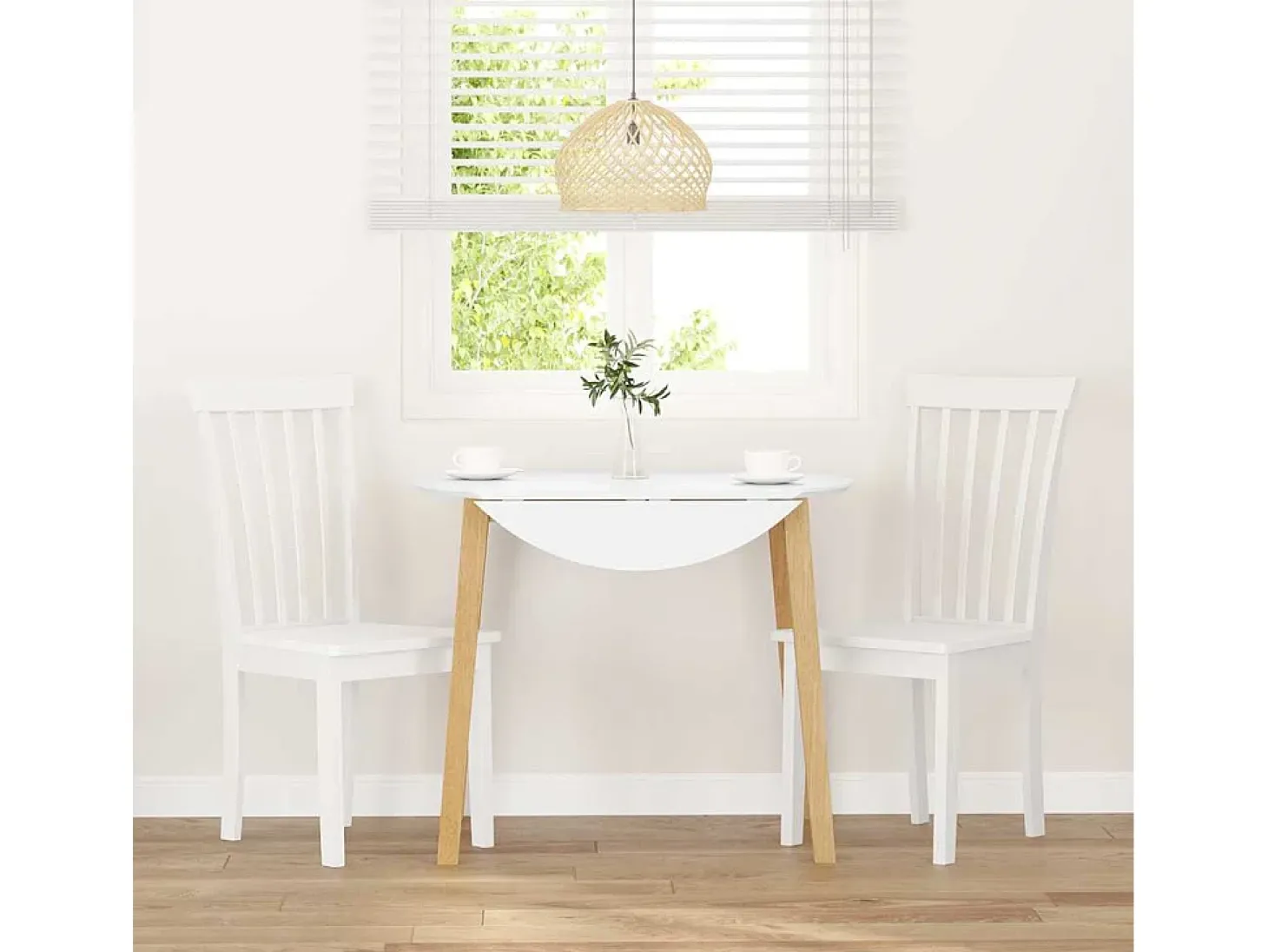Sillas de comedor 2 unidades madera maciza de caucho blanco