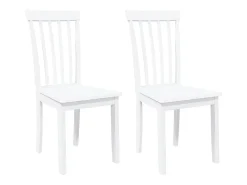 Sillas de comedor 2 unidades madera maciza de caucho blanco