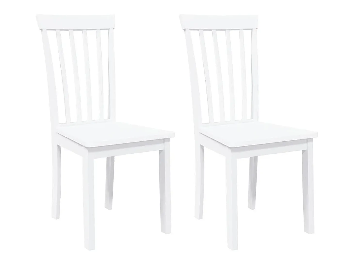 Sillas de comedor 2 unidades madera maciza de caucho blanco