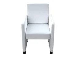 Sillas de comedor 6 unidades cuero sintético blanco