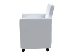 Sillas de comedor 6 unidades cuero sintético blanco