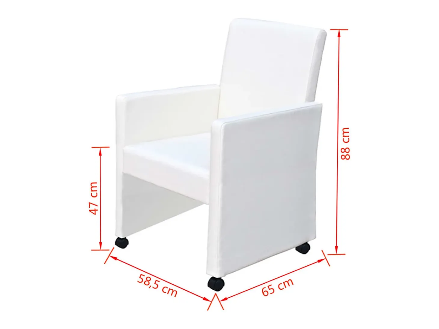 Sillas de comedor 6 unidades cuero sintético blanco