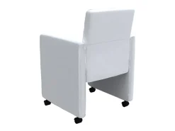 Sillas de comedor 6 unidades cuero sintético blanco