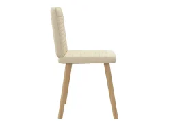 Sillas de comedor 2 unidades tela color crema