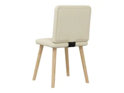 Sillas de comedor 2 unidades tela color crema