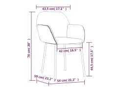 Sillas de comedor 2 unidades cuero sintético y tela gris claro