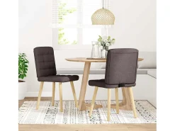 Sillas de comedor 2 unidades tela marrón oscuro