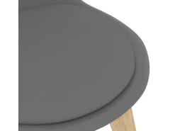 Sillas de comedor 2 unidades plástico gris