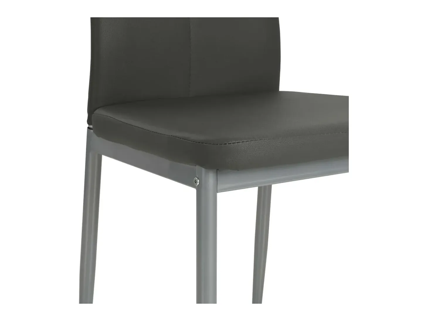Sillas de comedor 4 unidades cuero sintético gris