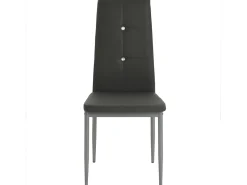 Sillas de comedor 4 unidades cuero sintético gris
