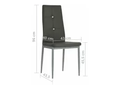 Sillas de comedor 4 unidades cuero sintético gris
