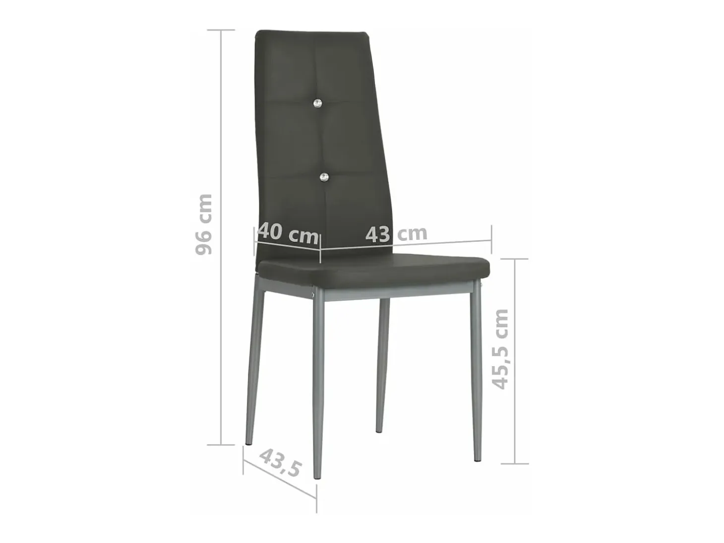 Sillas de comedor 4 unidades cuero sintético gris