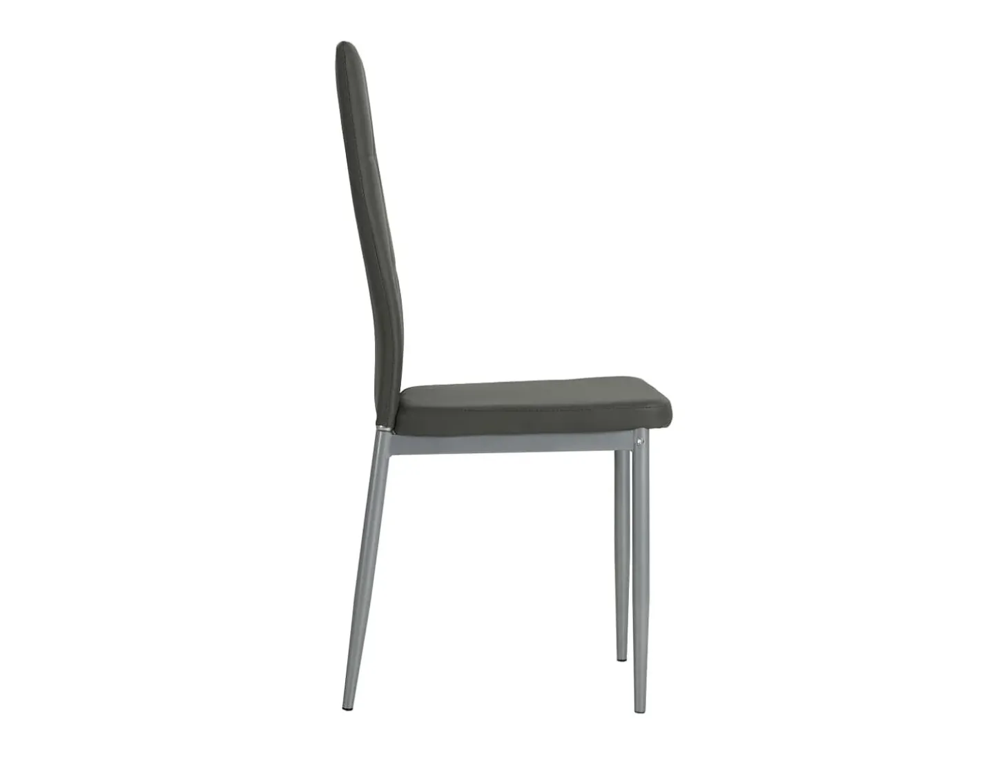Sillas de comedor 4 unidades cuero sintético gris