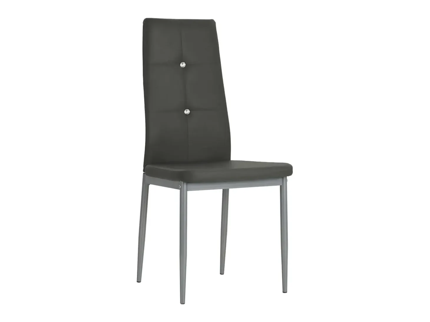 Sillas de comedor 4 unidades cuero sintético gris