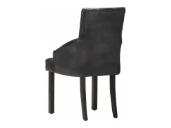 Sillas de comedor 6 unidades cuero auténtico de cabra negro