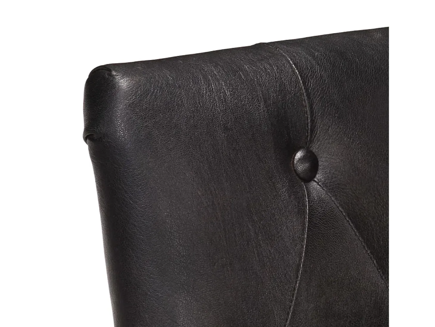 Sillas de comedor 6 unidades cuero auténtico de cabra negro