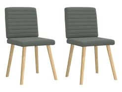Sillas de comedor 2 unidades tela gris oscuro