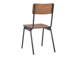 Sillas de comedor 2 unidades madera contrachapada y acero marrón