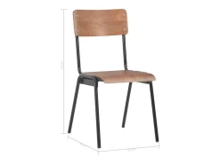 Sillas de comedor 2 unidades madera contrachapada y acero marrón